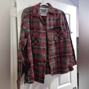 Vintage 1960's Burgundy Plaid Authentic Pendleton